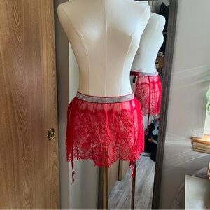 Victoria's Secret Red Lace garter belt Intimates